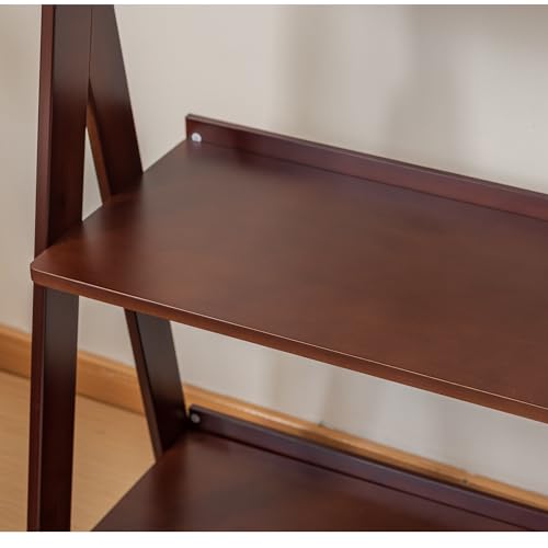 Bamboo Ladder Shelf Bookcase (5 Count)