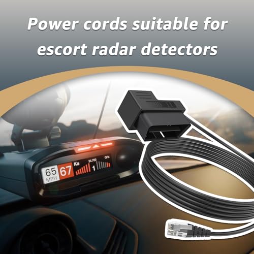 OBDII to RJ11 for Escort Radar Detector Power Cord for MAX 360 (9.8 Foot)