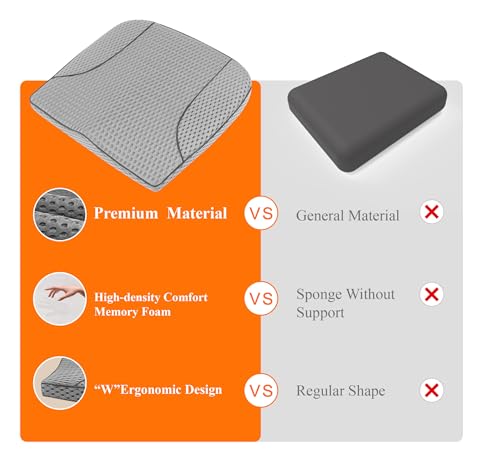 Memory Foam Car Seat Cushion for Driving Comfort and Office Use
