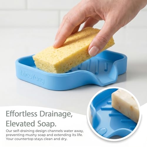 Silicone Soap Dish with Drain Spout