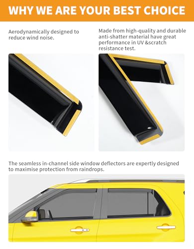in Channel Window Visors Rain Guards for Ford Explorer 2011 (4 Count)