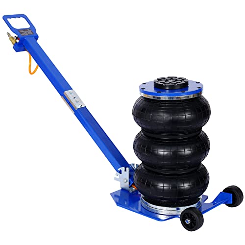 3T Triple Bag Air Jack 6600lbs Pneumatic Jack 3s Fast Lift Up 16in Airbag Jack with Adjustable Long Handle Heavy Duty Triple Air Bag Jack Lift for Cars Garage