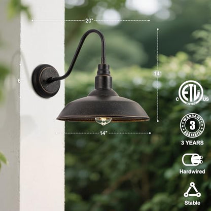 14in Outdoor Gooseneck Barn Light for Farmhouse