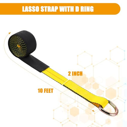 8 Pack 2" x 10ft Lasso Tow Truck Straps with D Ring 11 (8 Count)
