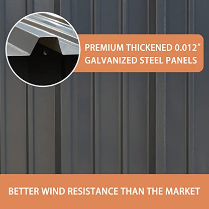 4' x 4' Outdoor Storage Shed with Thickened Galvanized Steel