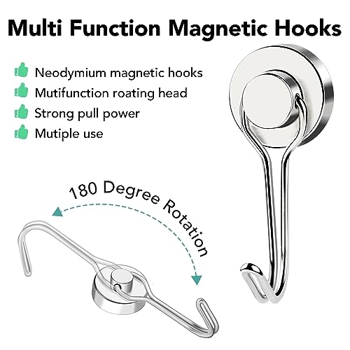 Magnetic Hooks 28 Pack 40Lbs Heavy Duty Neodymium Magnet Hook (28 Count)