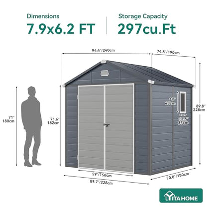 8x6.2FT Outdoor Storage Shed w