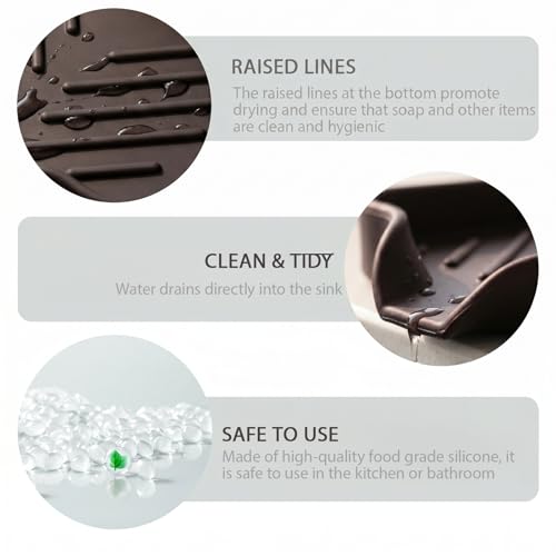 Silicone Soap Dish with Drain Spout