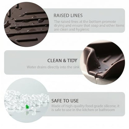 Silicone Soap Dish with Drain Spout