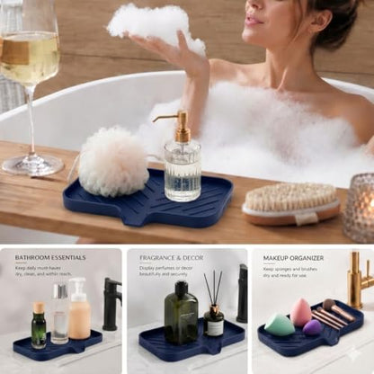 Silicone Soap Dish with Drain Spout