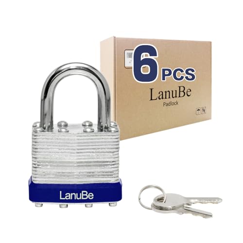 Laminated Keyed Alike Padlock 6 Pack 1.6 (6 Count)