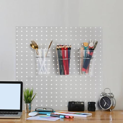 20 Pcs Pegboard Bins and Cups with Hooks and Loops Peg Assortment Organizer Accessories Various Tool Organizer Pegboard Baskets Set for Garage Workshop Workbench Office