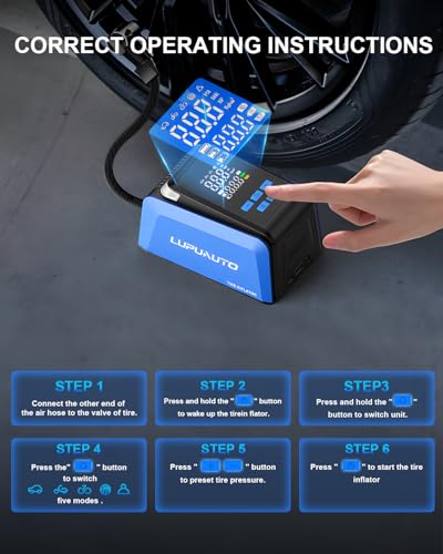150PSI Portable Tire Inflator 2X Fast Cordless Air Compressor Car Pump
