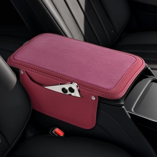 Car Leather Center Console Cover with 2 Storage Bags