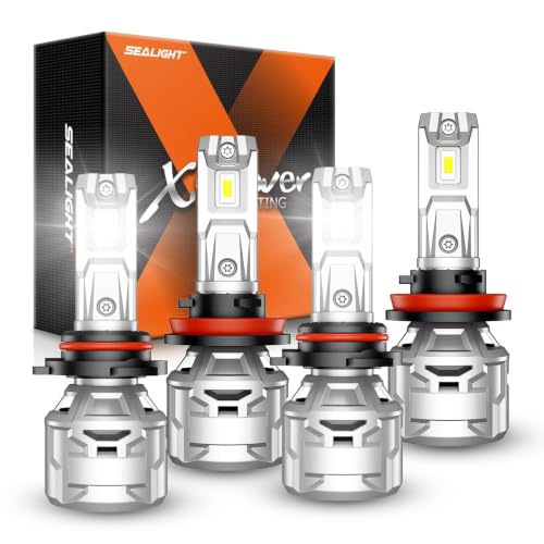 H11/H8/H9 9005/HB3 Light Bulbs Combo, 6500K Diamond White Super Bright X5 Light Bulbs Plug and Play, Fog Bulbs - Pack of 4 (4 Count)