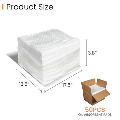 Oil Only Absorbent Pads 17.5" x 13.5" Heavyweight Oil Absorbing Mats