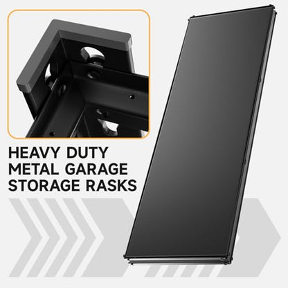 5 Tier 60”W X 20”D X 72”H Garage Shelving Heavy Duty 3000LBS Shop Shelves Heavy Duty Adjustable Unit Rack Metal Rack (5 Count)