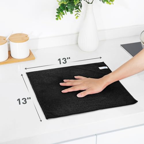 Black Microfiber Cleaning Cloth 13"x13" (12 Count)