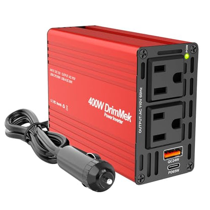400W Car Power Inverter for Vehicles｜24W+65W USB C
