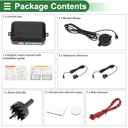 Universal Car Reverse Backup Radar System Parking Sensors Black
