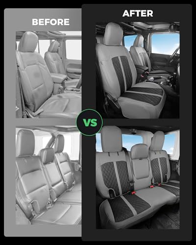 for Jeep Wrangler Leather Custom Car Seat Covers Full Set 4 Door
