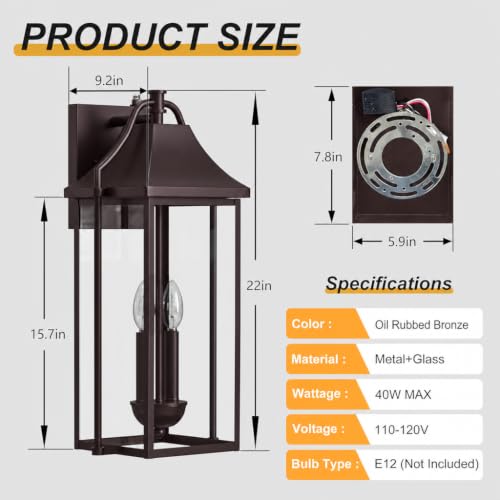 22IN Dusk to Dawn Outdoor Light Fixture