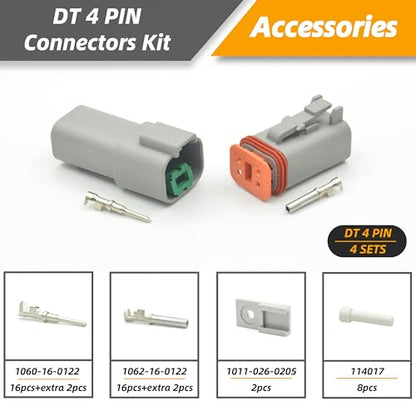 4 Sets 4 Pin DT Waterproof Connector Kit