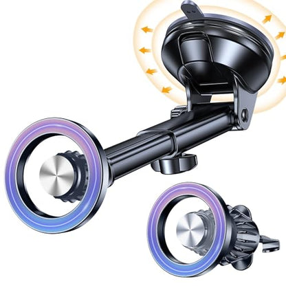 for MagSafe Car Mount【Windshield+Vent+Dash】Magnetic Phone Holder for Car Phone Holder Mount Cell Phone Holders for Your Car Accessories Suction Phone Mount for Car Truck Stand for iPhone 17 16