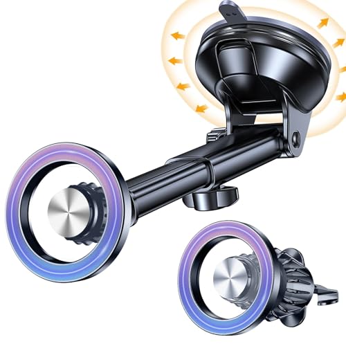 for MagSafe Car Mount【Windshield+Vent+Dash】Magnetic Phone Holder for Car Phone Holder Mount Cell Phone Holders for Your Car Accessories Suction Phone Mount for Car Truck Stand for iPhone 17 16