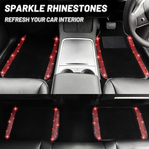Bling Car Floor Mats Full Set and Steering Wheel Cover