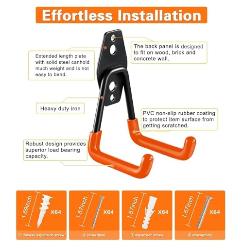 Steel Garage Storage Hooks (32 Count)