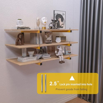 4 PACK Lumber Storage Rack Wall Mount Wood Organizer Storage Racks Heavy Duty Shelf Brackets with 6 (4 Count)