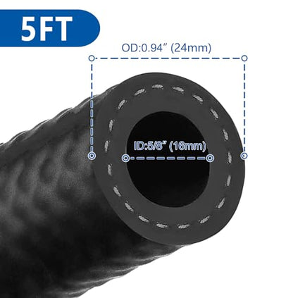Rubber Fuel Hose Line Push Lock 5 (5 Foot)