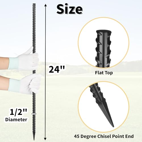 24 Inches Straight Rebar Stakes (20 Count)