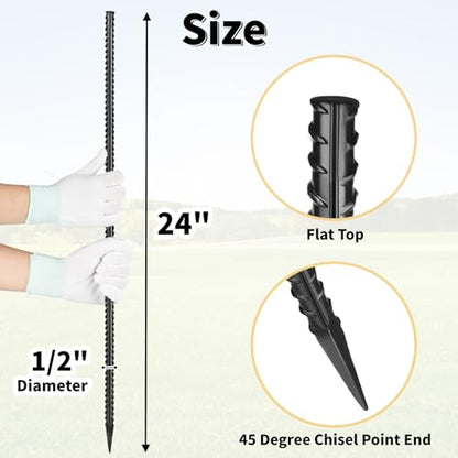 24 Inches Straight Rebar Stakes (20 Count)