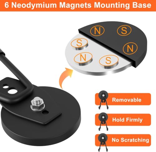 Strong Magnetic Hooks Heavy Duty Upgraded Large Magnetic Garage Hook (3 Count)