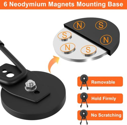 Strong Magnetic Hooks Heavy Duty Upgraded Large Magnetic Garage Hook (3 Count)