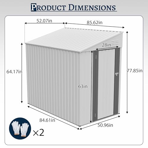 4x7 FT Outdoor Storage Shed Lean to Shed