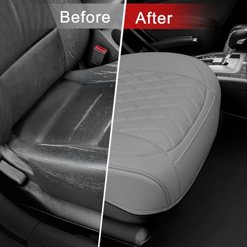 1 Pack Leather Front Car Seat Bottom Cover Gray