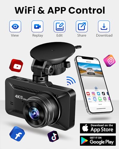 Dash Cam Front Rear 4K