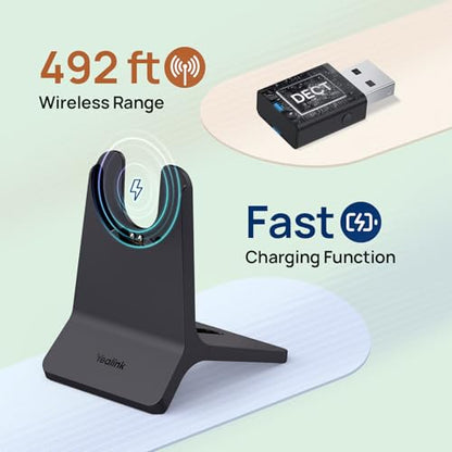WH64 Mono Hybrid Wireless Headset with Mic DECT Dongle & Bluetooth