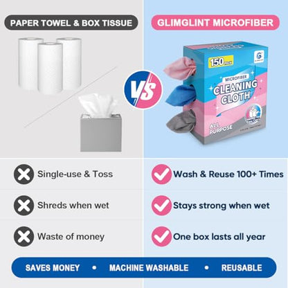 Microfiber Cleaning Cloth 150 Pack (150 Count)