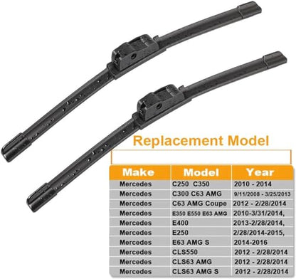 Front Wiper Blades 24"+24"Replace for Benz W207 W212 W218 W204 Class (2 Count)