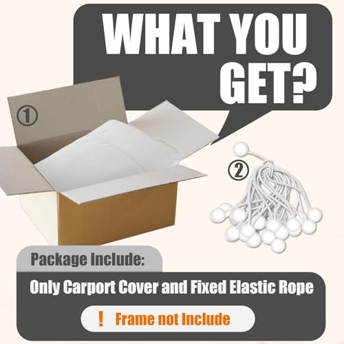 10' x 20' Carport Replacement Canopy Cover