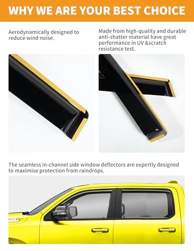 in Channel Window Rain Guard for Dodge RAM 1500 2019 (4 Count)
