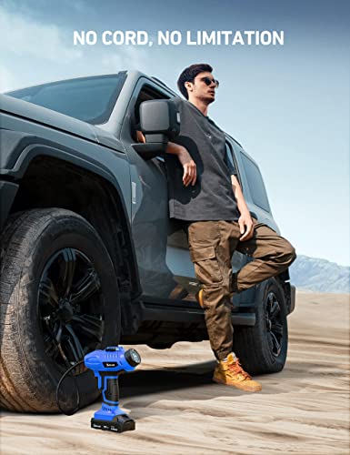 Cordless Tire Inflator Portable Air Compressor 160PSI 12VDC Battery