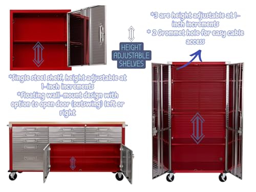 Heavy Duty 8 Piece Steel Garage Cabinet Storage Set with Rolling Workbench