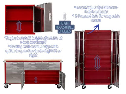 Heavy Duty 8 Piece Steel Garage Cabinet Storage Set with Rolling Workbench