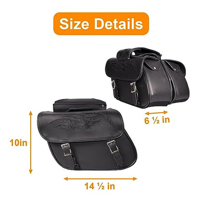 Motorcycle Saddle Bags Leather Motorcycle Luggage Bag with Gun Holsters For Softails Sportsters and Choppers Waterproof Luggage Bags