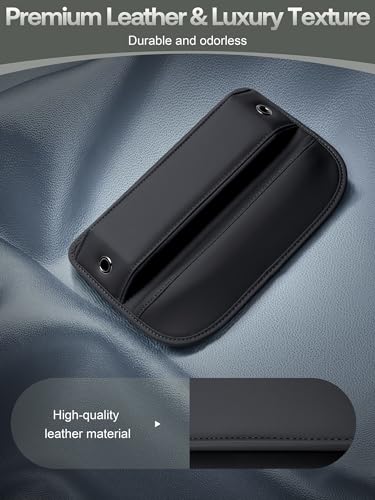 Premium Leather Car Seat Gap Filler Organizer